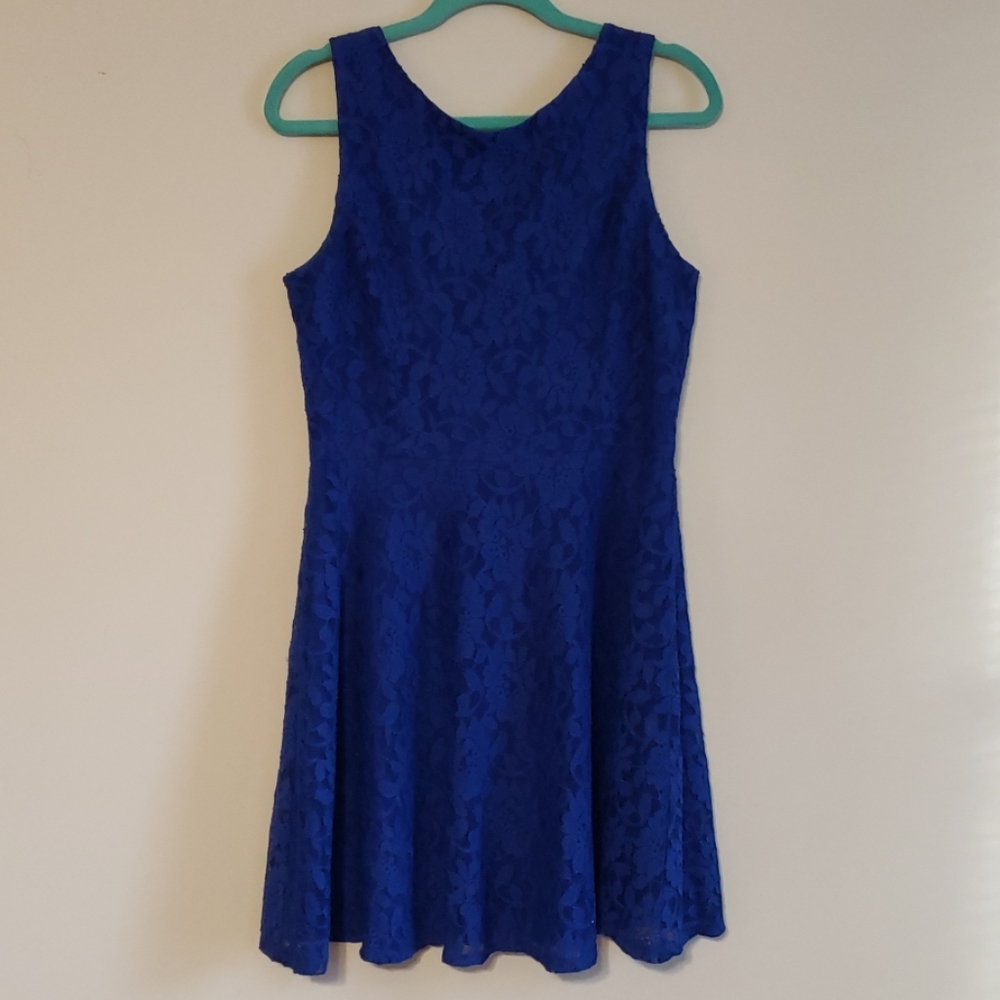 Junior's Fit-and-Flare All Over Lace Dress